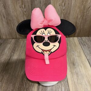 Disney YOUTH Pink Minnie Mouse Ears And Bow Baseball Cap Hat Walt Disney World
